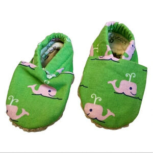 Kaya’s Kloset | Pink and Green Crib Shoes (NB) 🐳